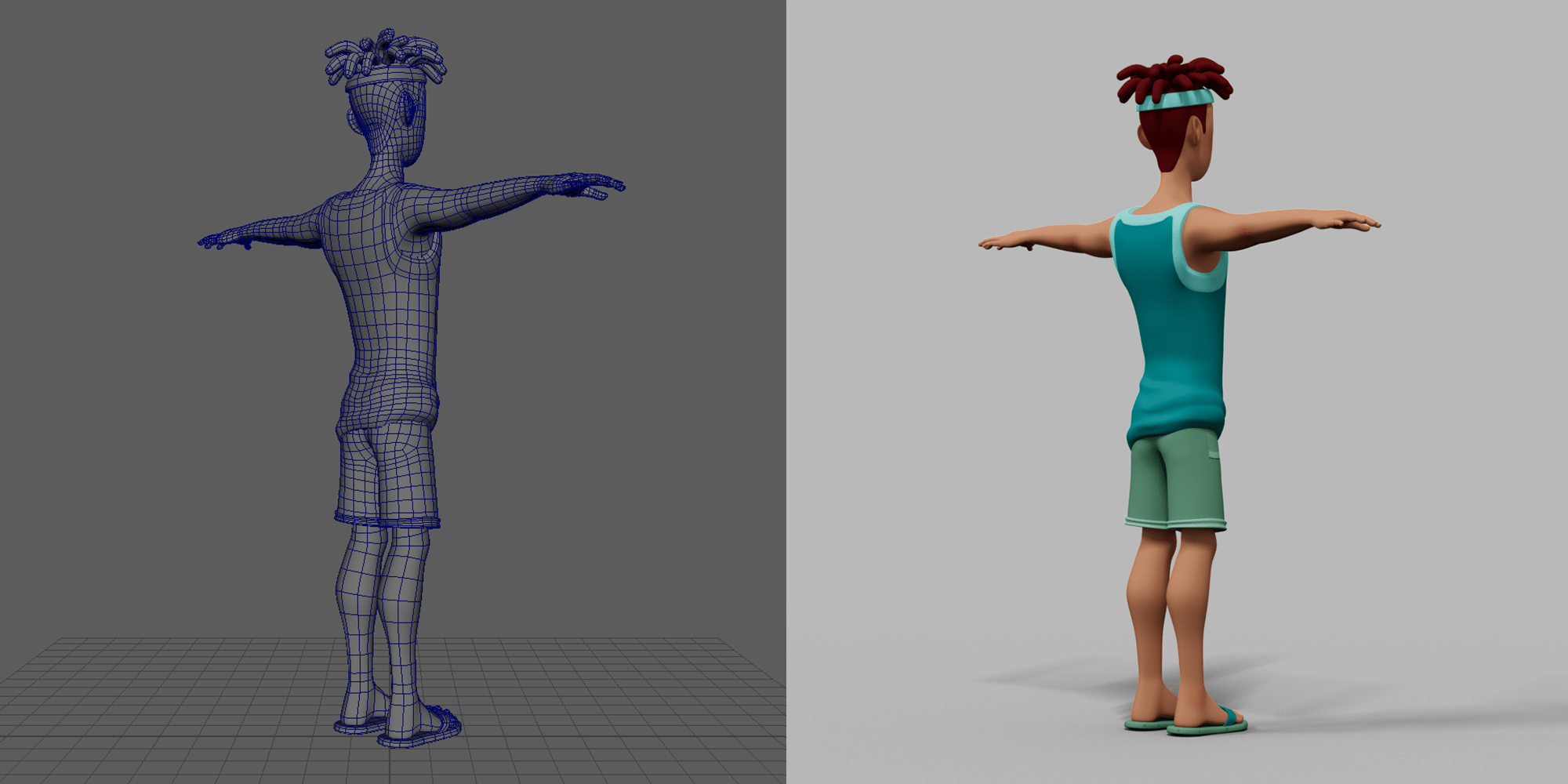 character 135 degree view render