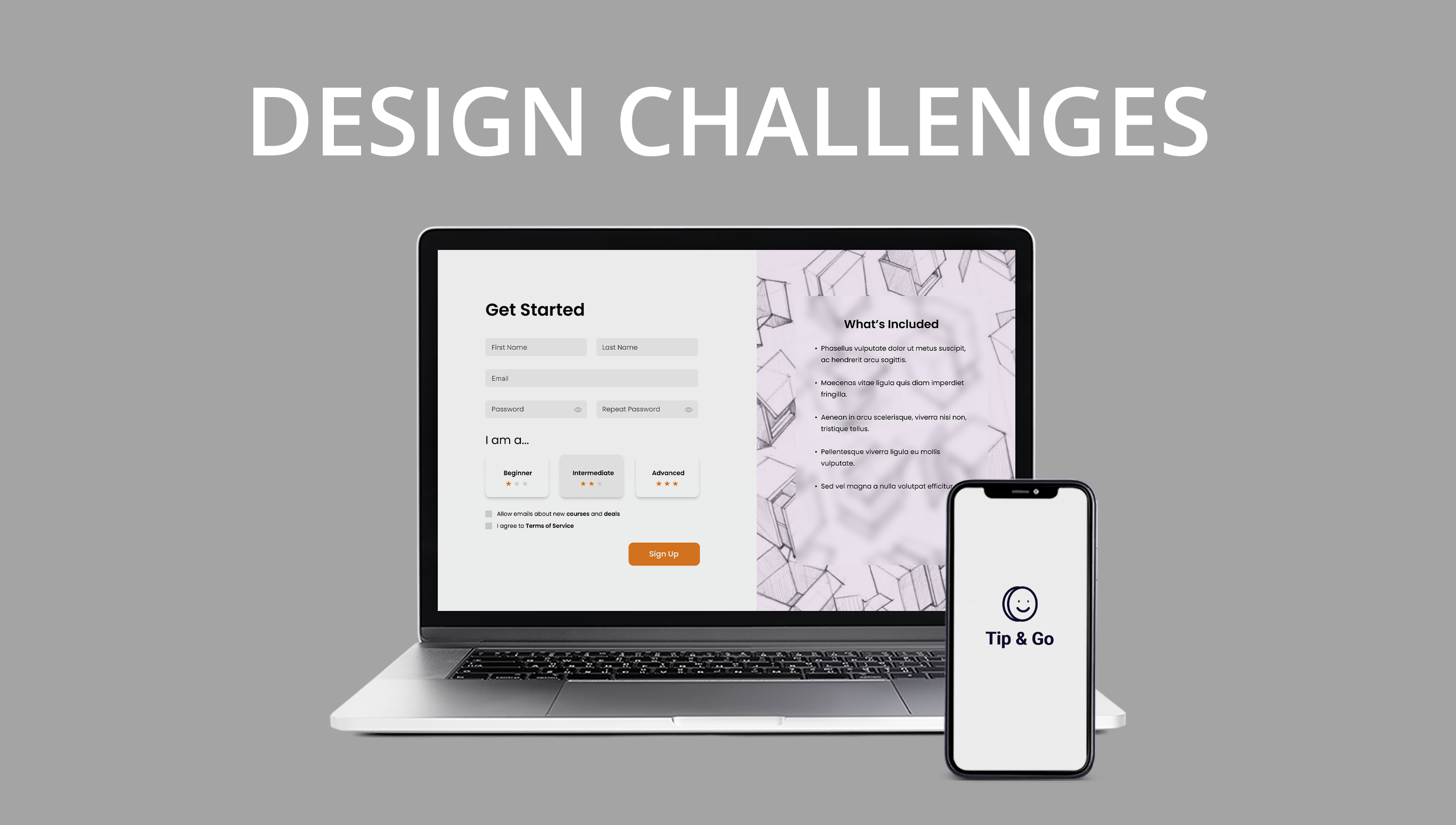 image of the design challenges mockups