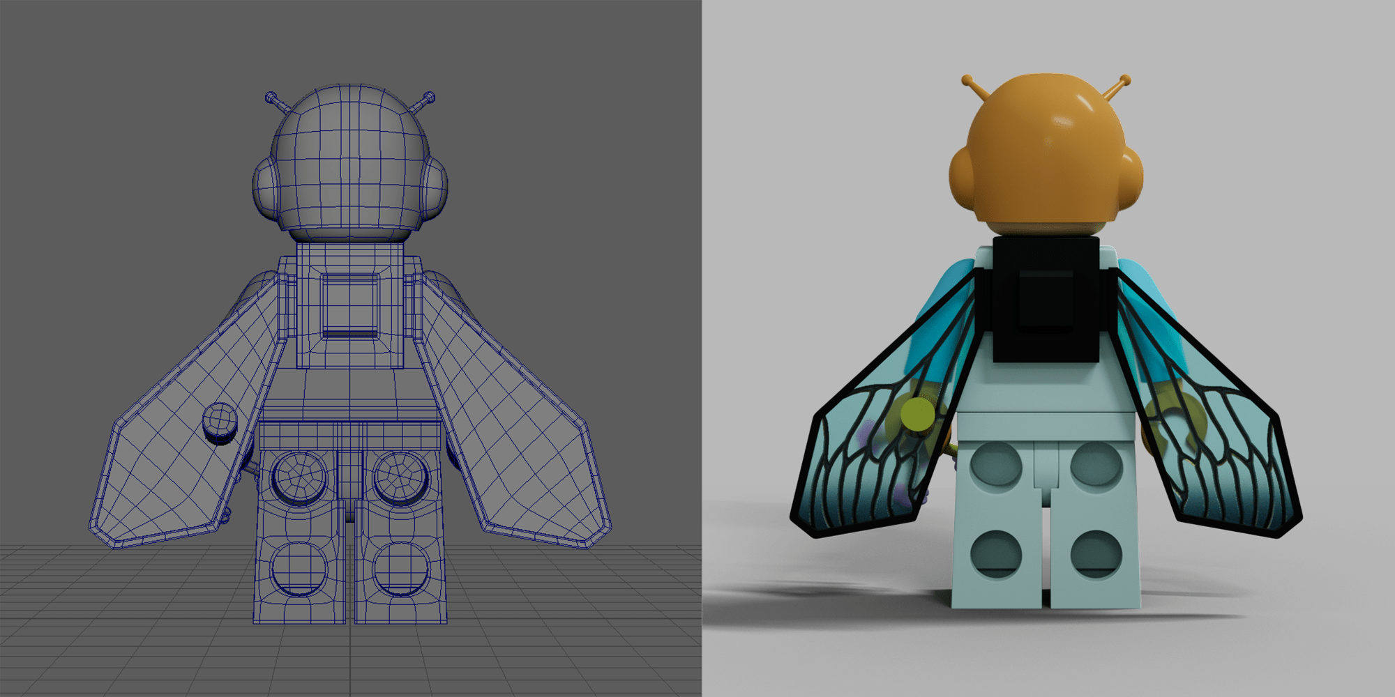 lego back view render